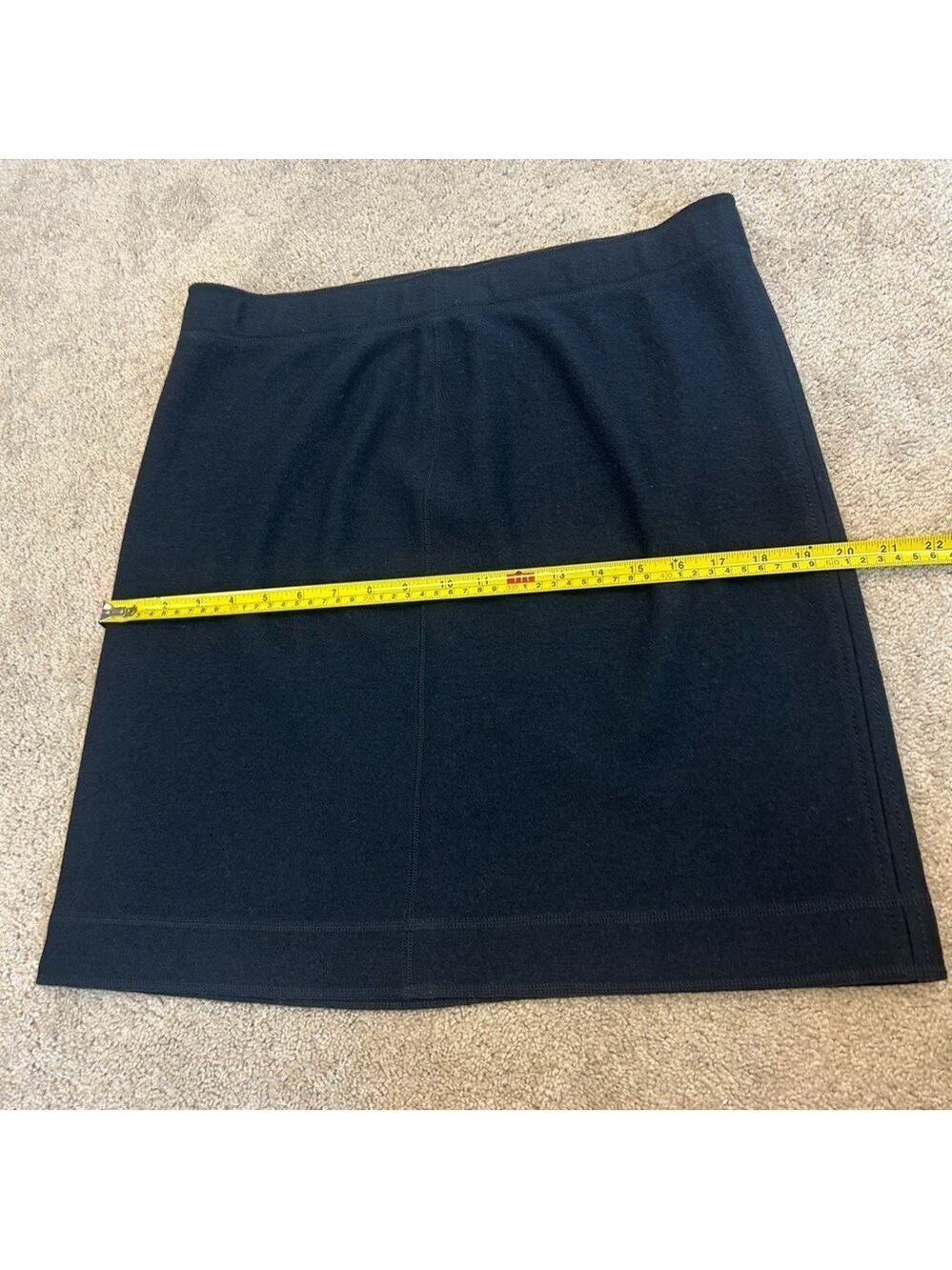 MARC Cain navy blue textured wool pencil skirt Sz XL/14 pull-on - Picture 10 of 12